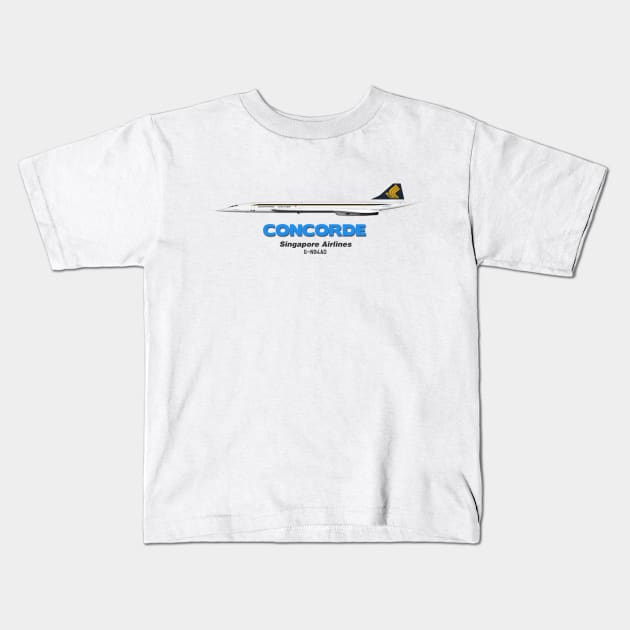 Concorde - Singapore Airlines Kids T-Shirt by TheArtofFlying